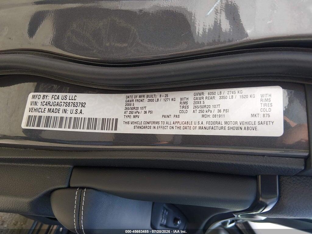 1C4RJGAG7S8763792 2025 JEEP GRAND CHEROKEE photo no. 9