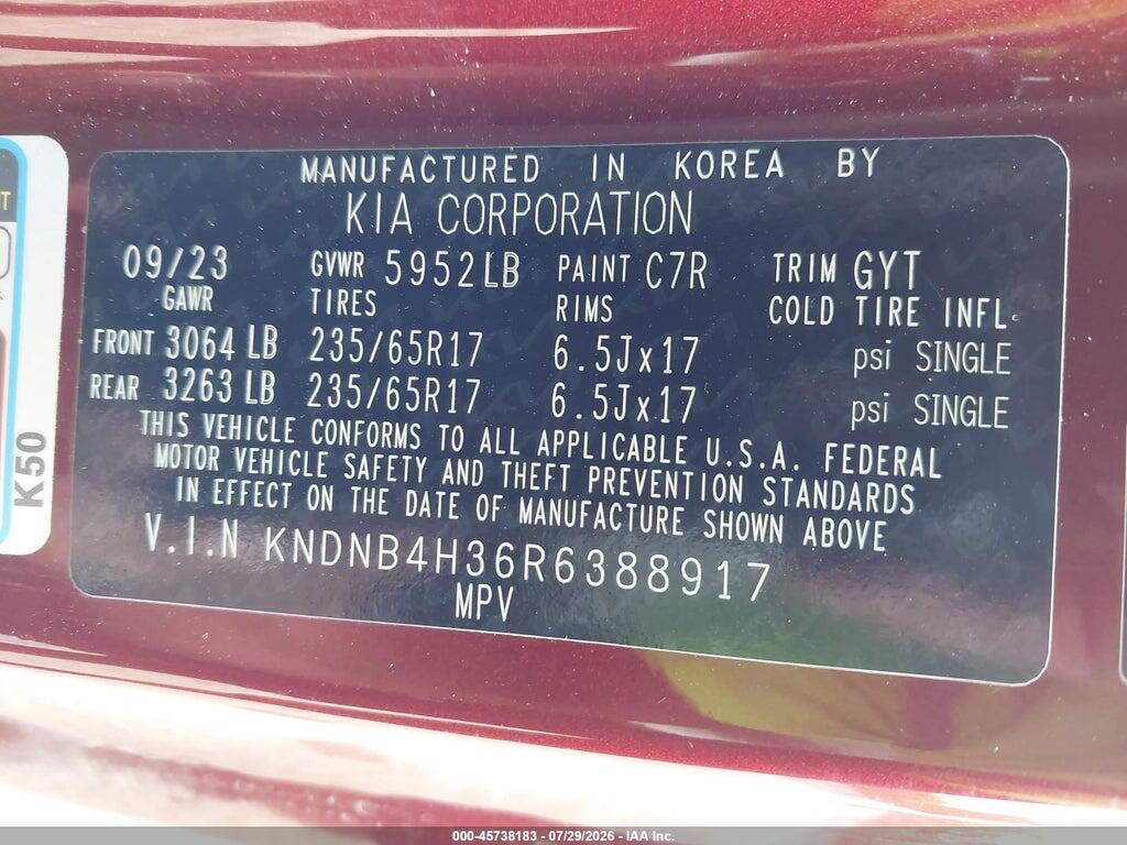 KNDNB4H36R6388917 2024 KIA CARNIVAL MPV photo no. 9
