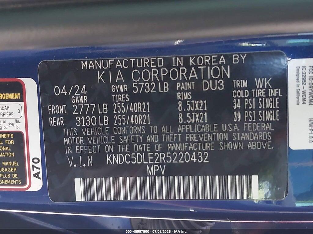 KNDC5DLE2R5220432 2024 KIA EV6 photo no. 9
