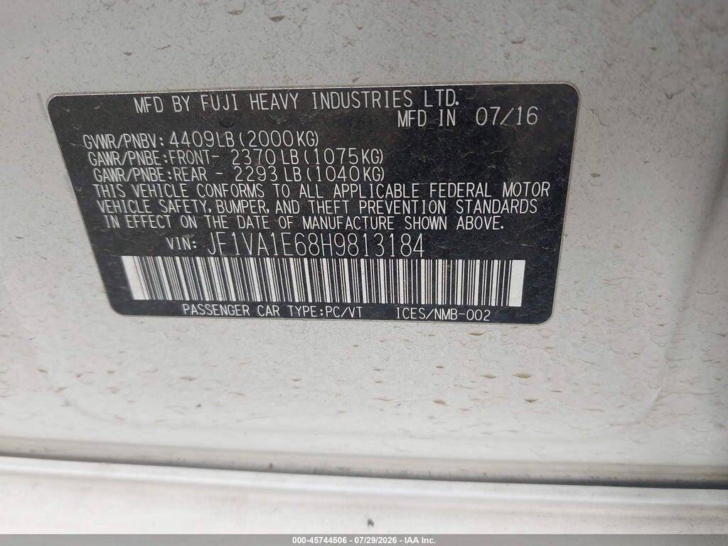 JF1VA1E68H9813184 2017 SUBARU WRX photo no. 9