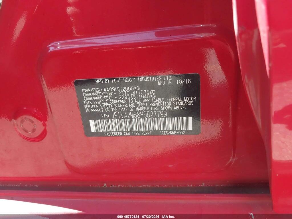 JF1VA2M68H9823799 2017 SUBARU WRX STI photo no. 9