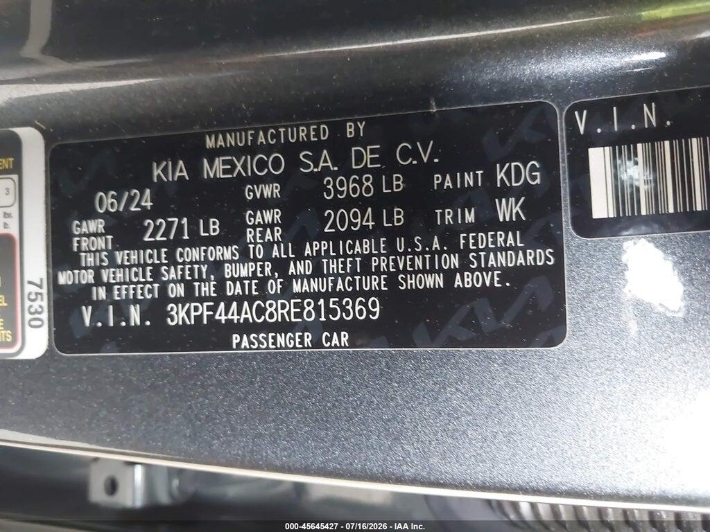 3KPF44AC8RE815369 2024 KIA FORTE photo no. 9
