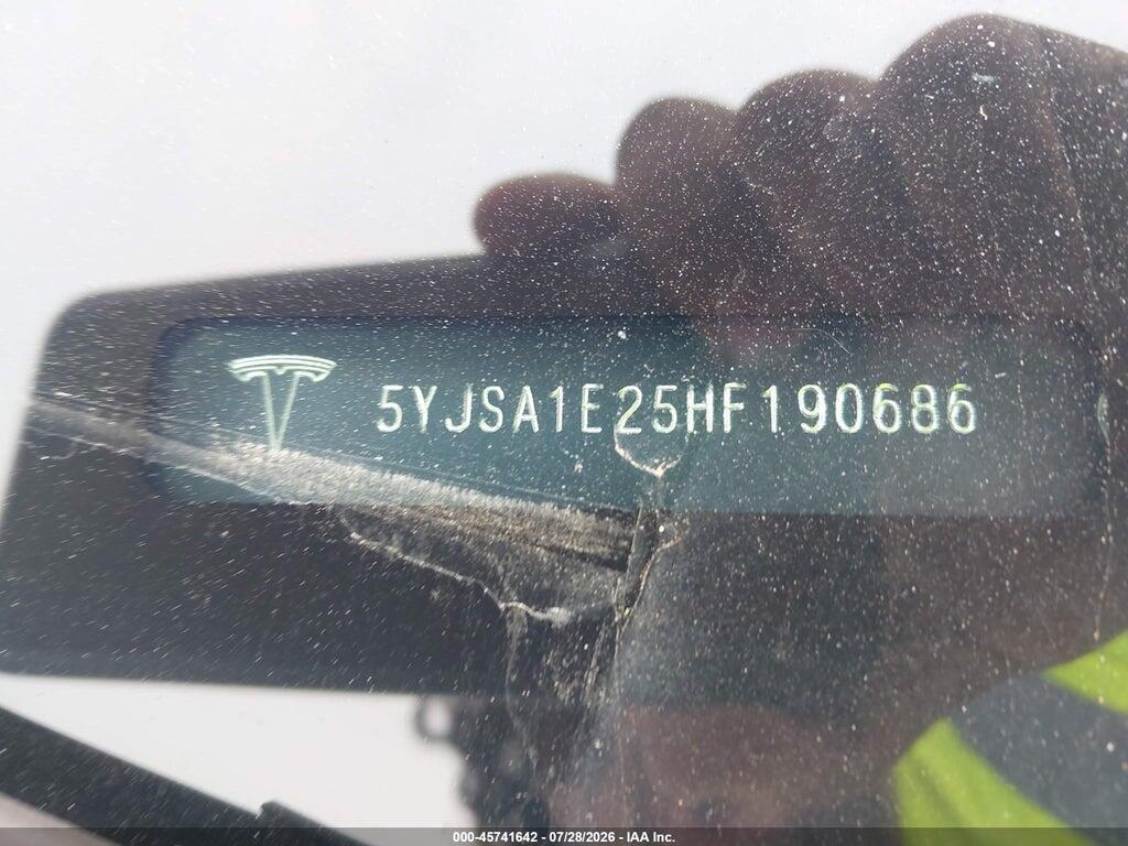 5YJSA1E25HF190686 2017 TESLA MODEL S photo no. 9