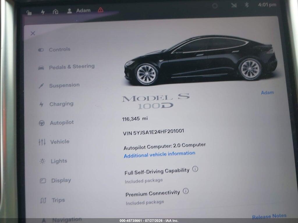 5YJSA1E24HF201001 2017 TESLA MODEL S photo no. 7