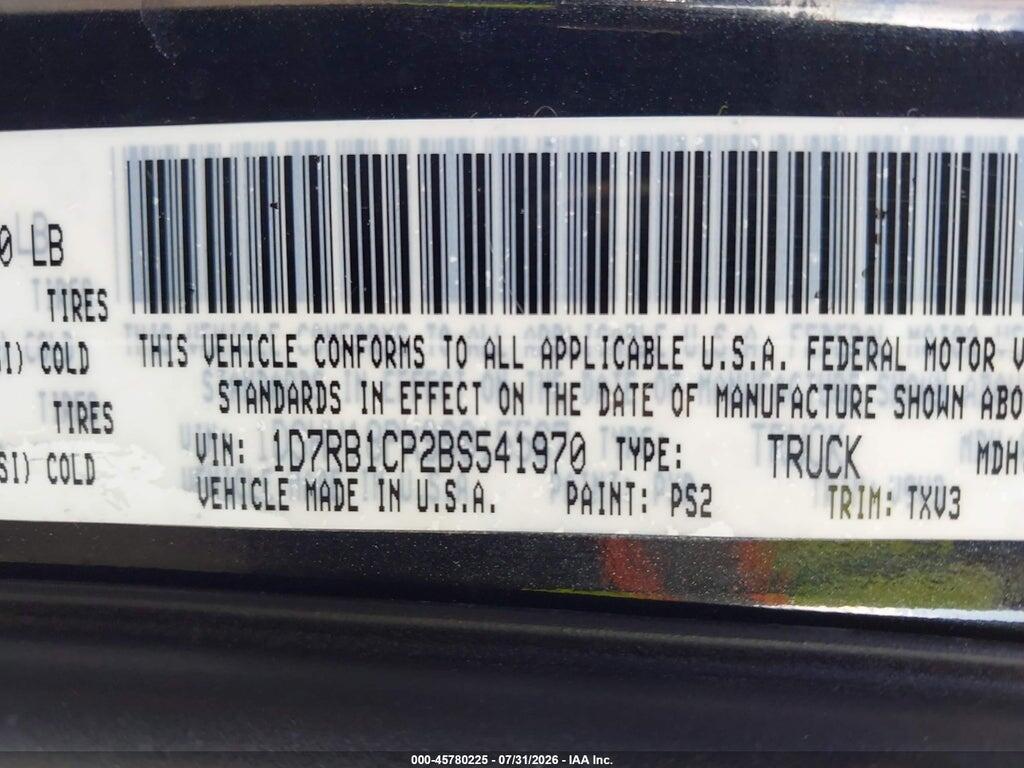 1D7RB1CP2BS541970 2011 RAM RAM 1500 photo no. 9