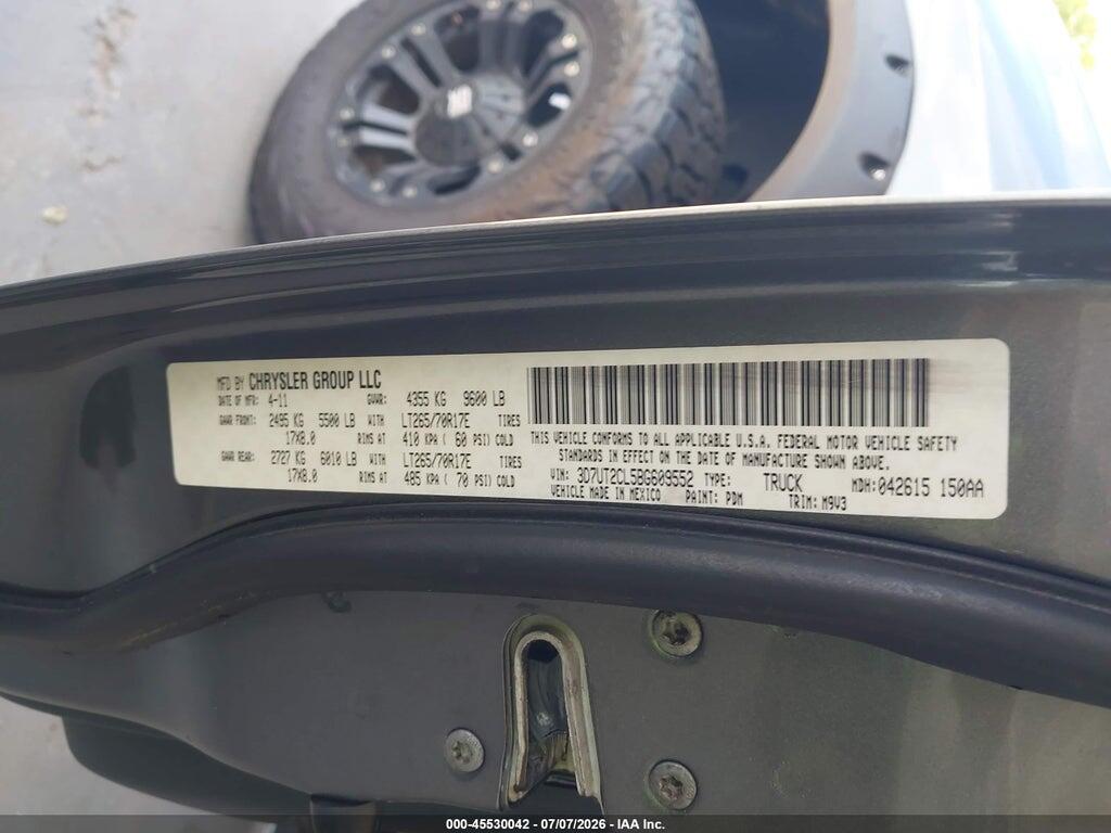 3D7UT2CL5BG609552 2011 RAM RAM 2500 photo no. 9