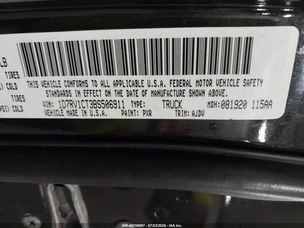 1D7RV1CT3BS506911 2011 RAM RAM 1500 photo no. 9