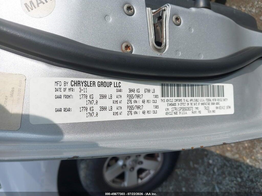 1D7RV1GP5BS638372 2011 RAM RAM 1500 photo no. 9