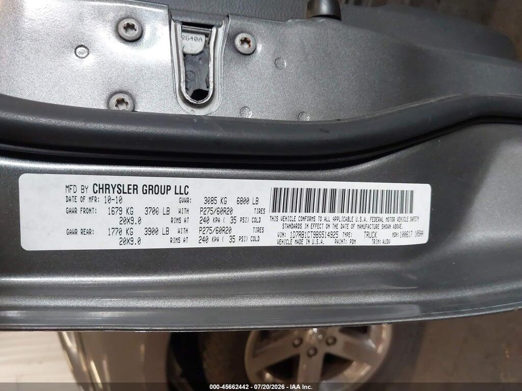 1D7RB1CT9BS514925 2011 RAM RAM 1500 photo no. 9