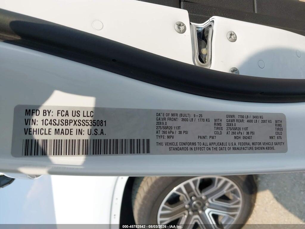 1C4SJSBPXSS535081 2025 JEEP WAGONEER L photo no. 9