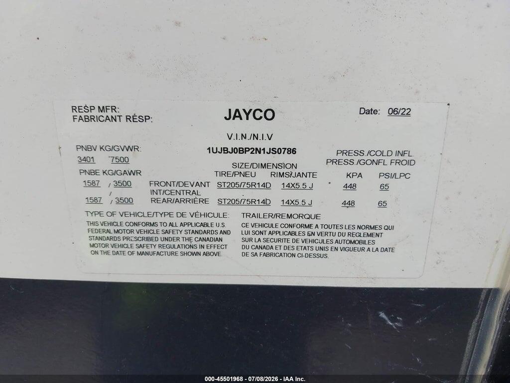 1UJBJ0BP2N1JS0786 2022 JAYCO OTHER photo no. 9