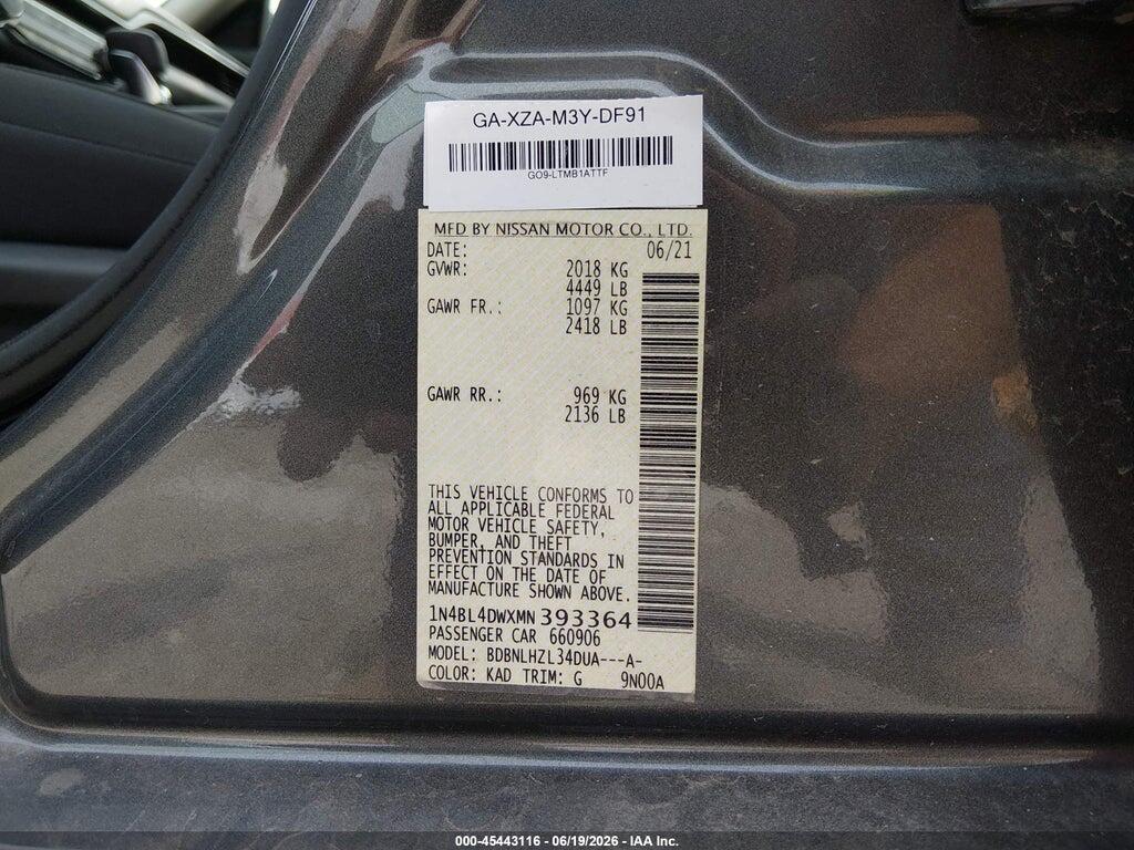1N4BL4DWXMN393364 2021 NISSAN ALTIMA photo no. 9