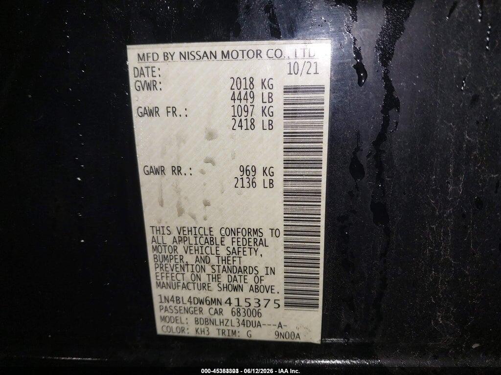 1N4BL4DW6MN415375 2021 NISSAN ALTIMA photo no. 9