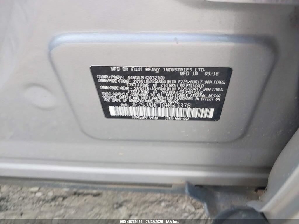 JF2SJAHC1GH543378 2016 SUBARU FORESTER photo no. 9