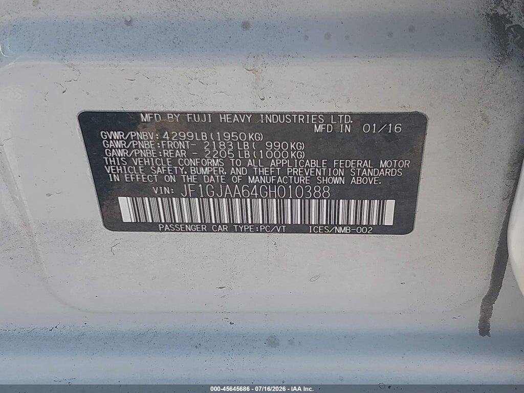 JF1GJAA64GH010388 2016 SUBARU IMPREZA photo no. 9