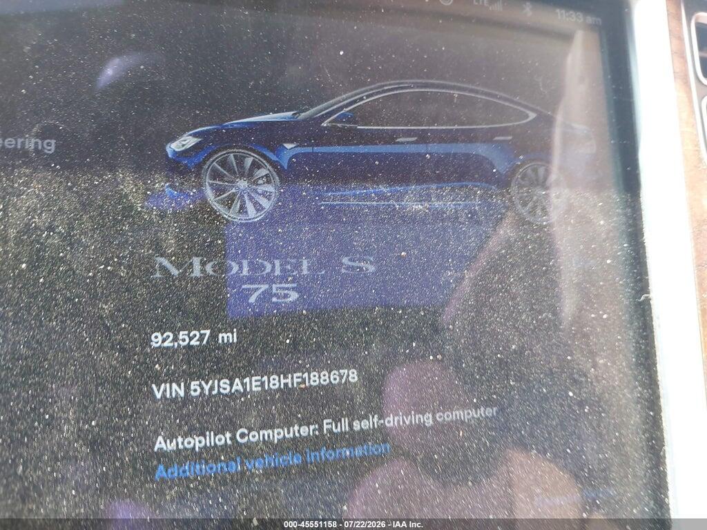 5YJSA1E18HF188678 2017 TESLA MODEL S photo no. 7