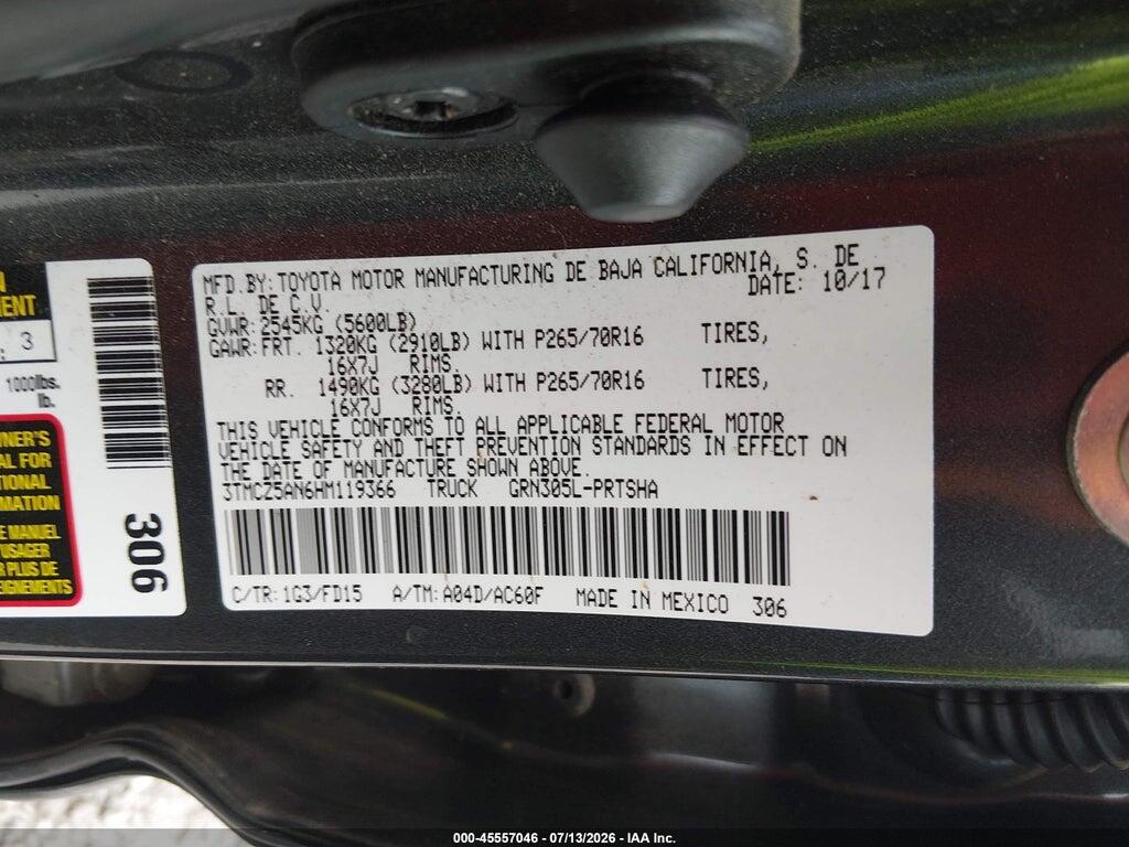 3TMCZ5AN6HM119366 2017 TOYOTA TACOMA photo no. 9