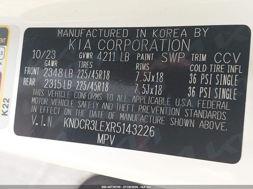 KNDCR3LEXR5143226 2024 KIA NIRO photo no. 9
