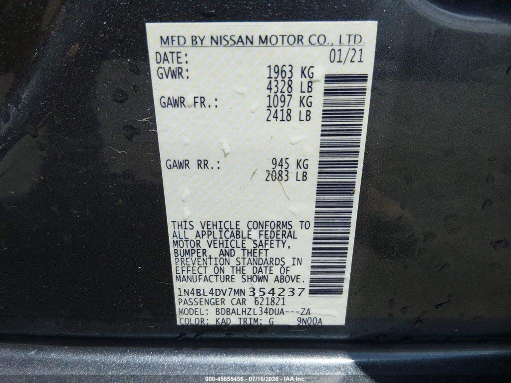 1N4BL4DV7MN354237 2021 NISSAN ALTIMA photo no. 9