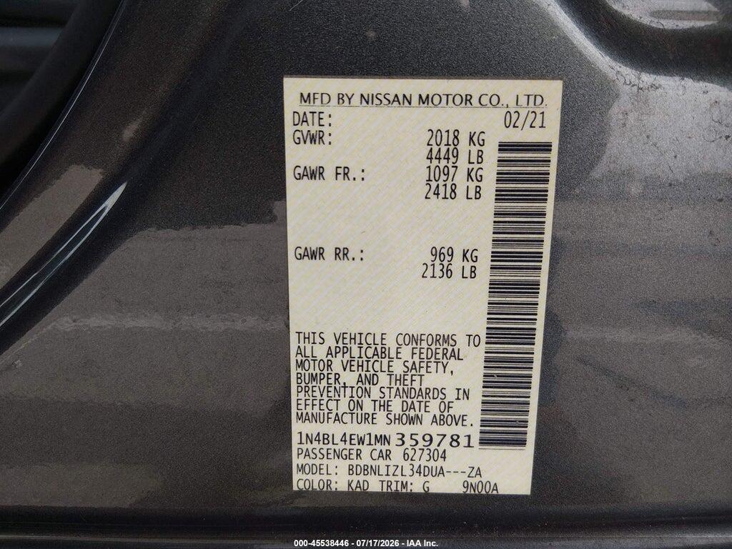 1N4BL4EW1MN359781 2021 NISSAN ALTIMA photo no. 9