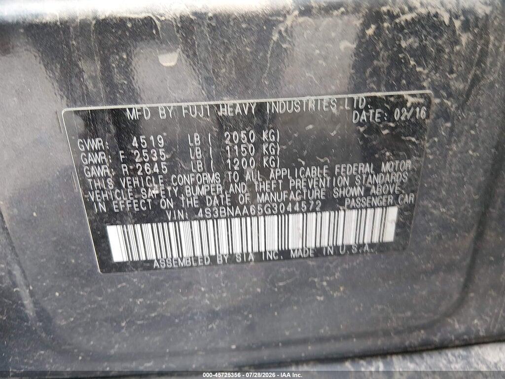 4S3BNAA65G3044572 2016 SUBARU LEGACY photo no. 9