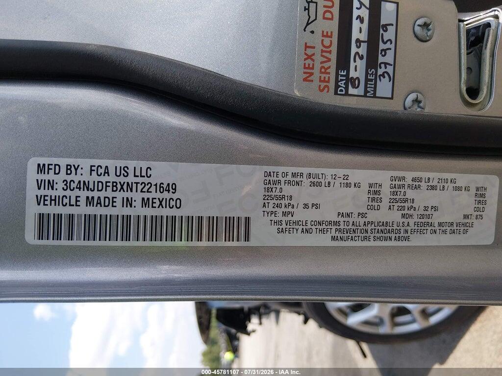 3C4NJDFBXNT221649 2022 JEEP COMPASS photo no. 9