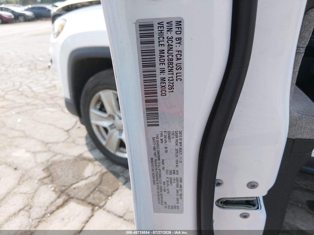 3C4NJCBB2NT137261 2022 JEEP COMPASS photo no. 9