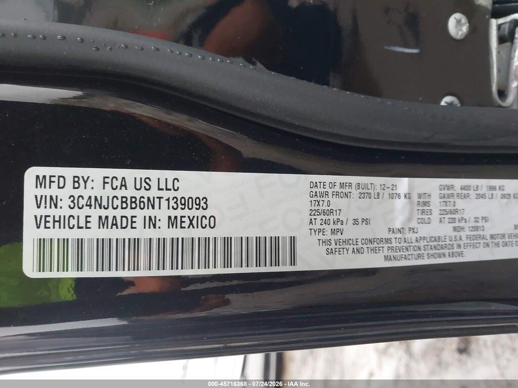 3C4NJCBB6NT139093 2022 JEEP COMPASS photo no. 9