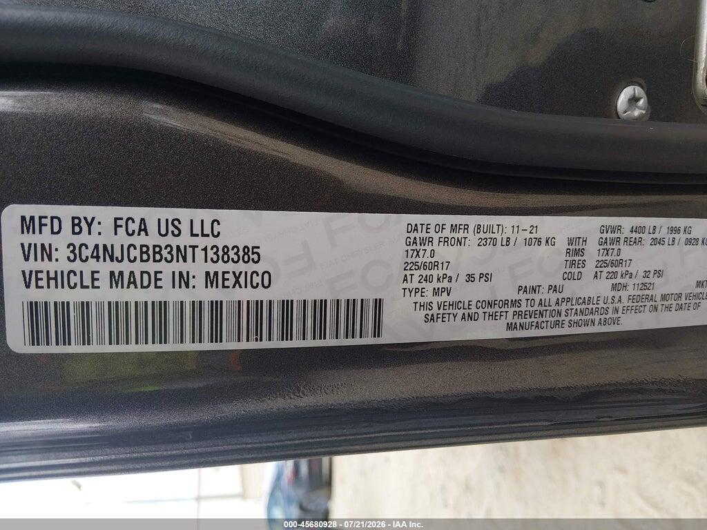 3C4NJCBB3NT138385 2022 JEEP COMPASS photo no. 9