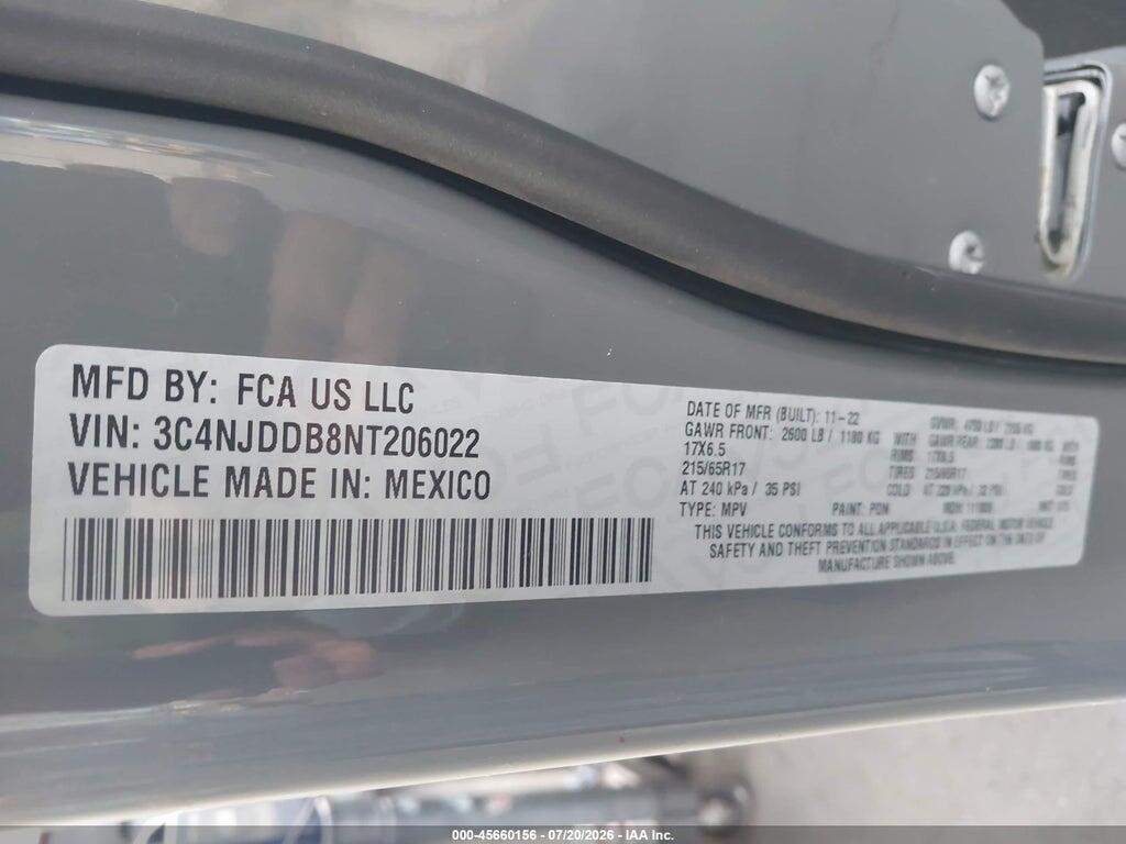 3C4NJDDB8NT206022 2022 JEEP COMPASS photo no. 9