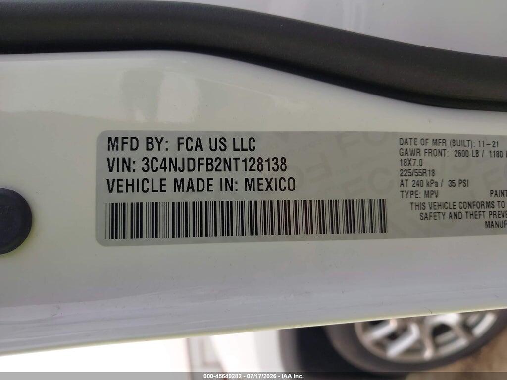 3C4NJDFB2NT128138 2022 JEEP COMPASS photo no. 9