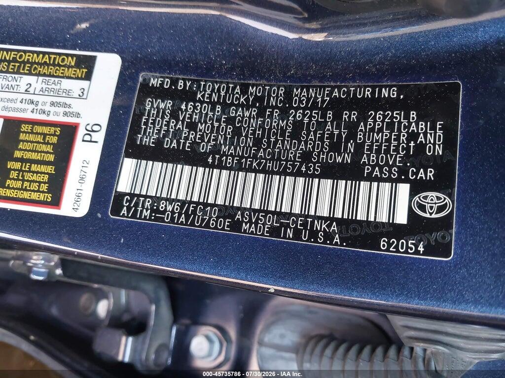 4T1BF1FK7HU757435 2017 TOYOTA CAMRY photo no. 9