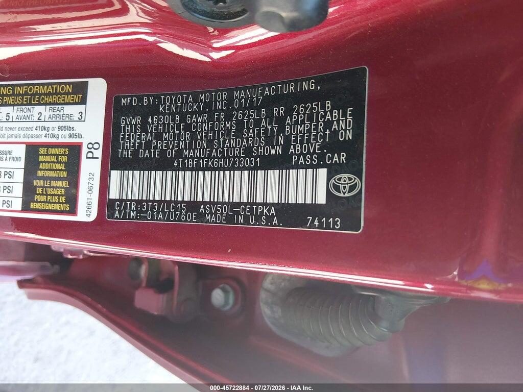 4T1BF1FK6HU733031 2017 TOYOTA CAMRY photo no. 9