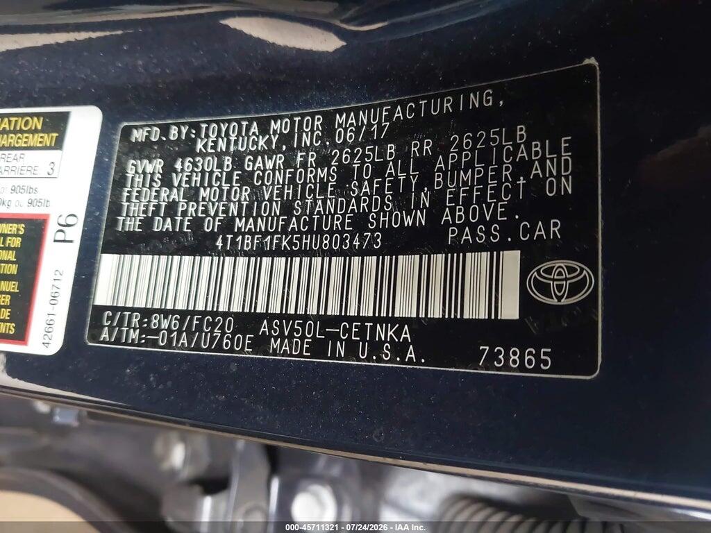 4T1BF1FK5HU803473 2017 TOYOTA CAMRY photo no. 9