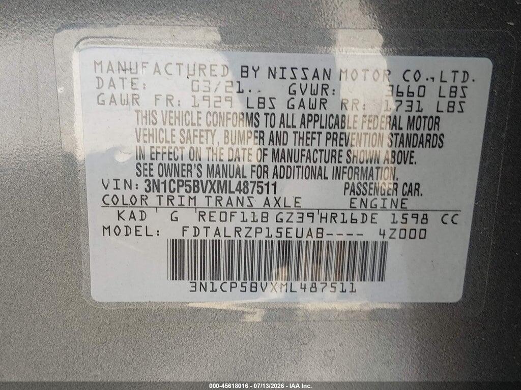 3N1CP5BVXML487511 2021 NISSAN KICKS photo no. 9