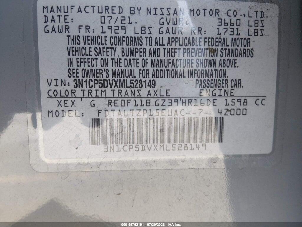 3N1CP5DVXML528149 2021 NISSAN KICKS photo no. 9