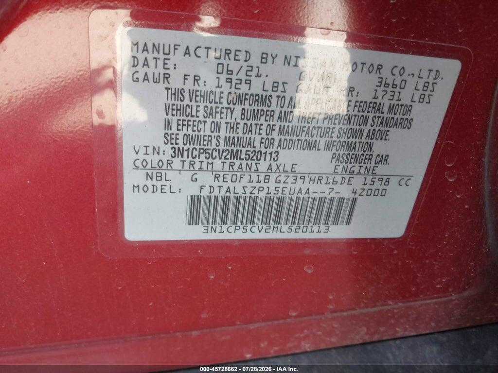 3N1CP5CV2ML520113 2021 NISSAN KICKS photo no. 9