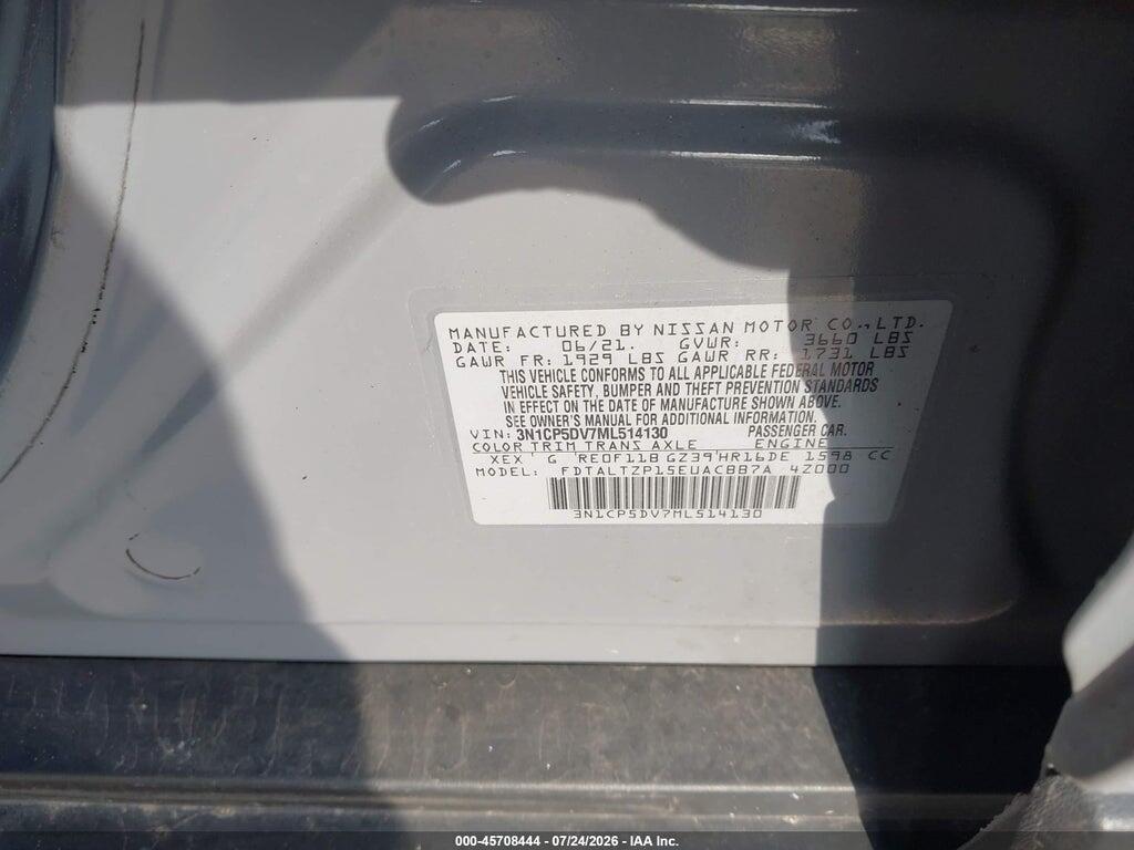 3N1CP5DV7ML514130 2021 NISSAN KICKS photo no. 9