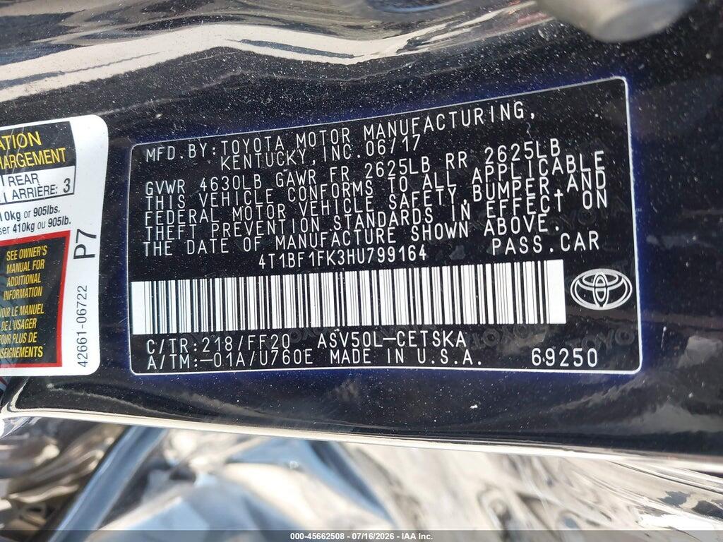 4T1BF1FK3HU799164 2017 TOYOTA CAMRY photo no. 9