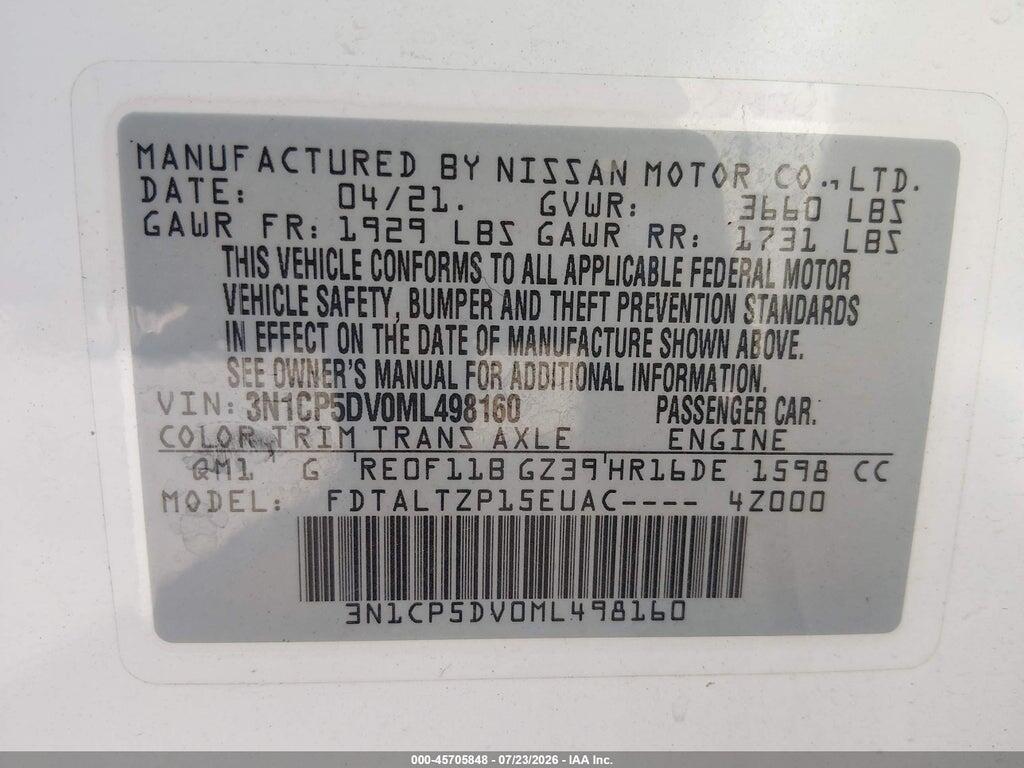 3N1CP5DV0ML498160 2021 NISSAN KICKS photo no. 9