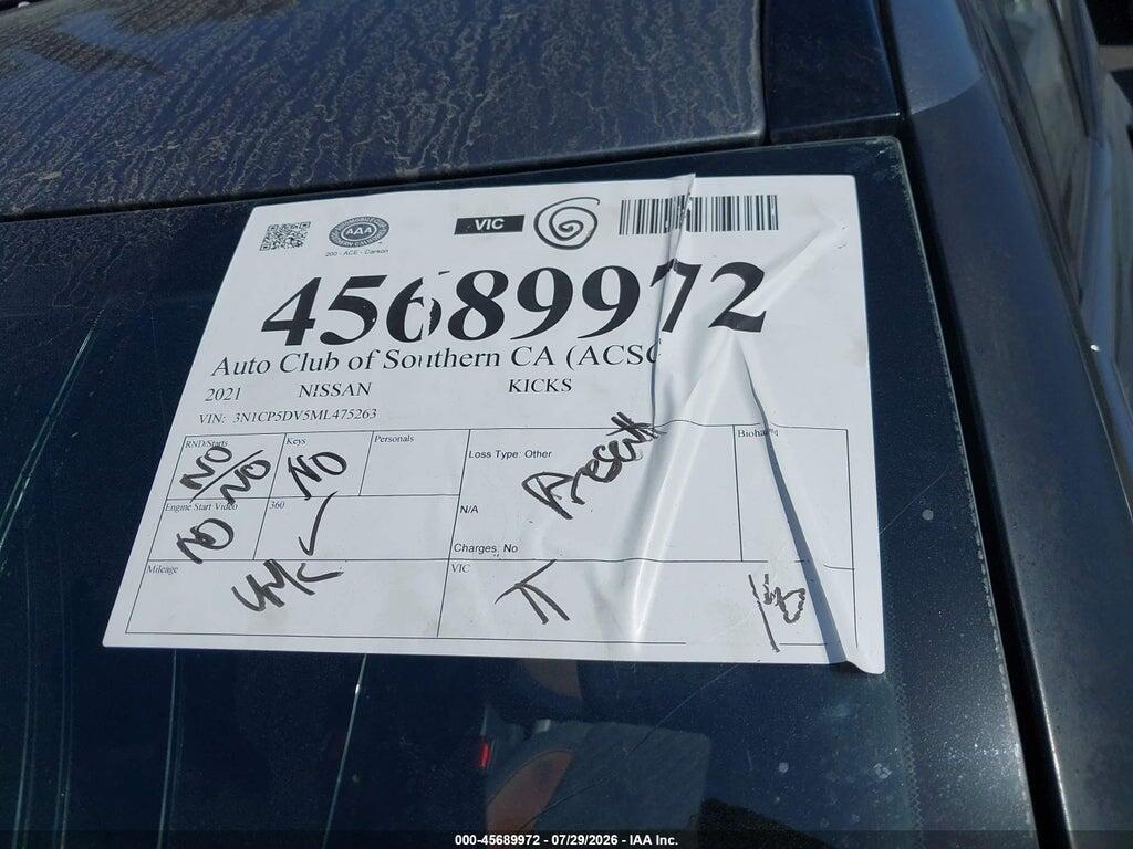 3N1CP5DV5ML475263 2021 NISSAN KICKS photo no. 11