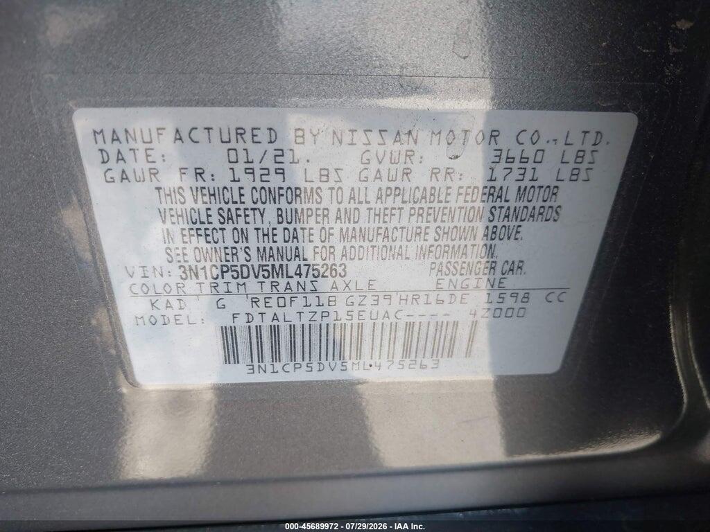 3N1CP5DV5ML475263 2021 NISSAN KICKS photo no. 9
