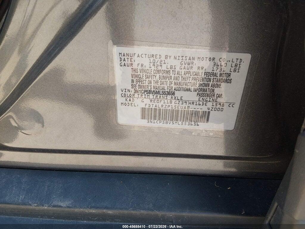 3N1CP5BV5ML553656 2021 NISSAN KICKS photo no. 9