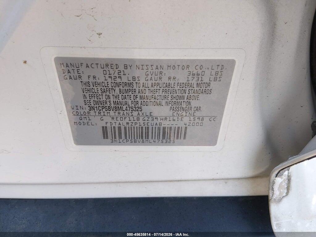 3N1CP5BV8ML475325 2021 NISSAN KICKS photo no. 9