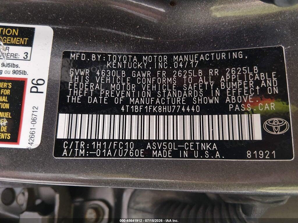 4T1BF1FK8HU774440 2017 TOYOTA CAMRY photo no. 9