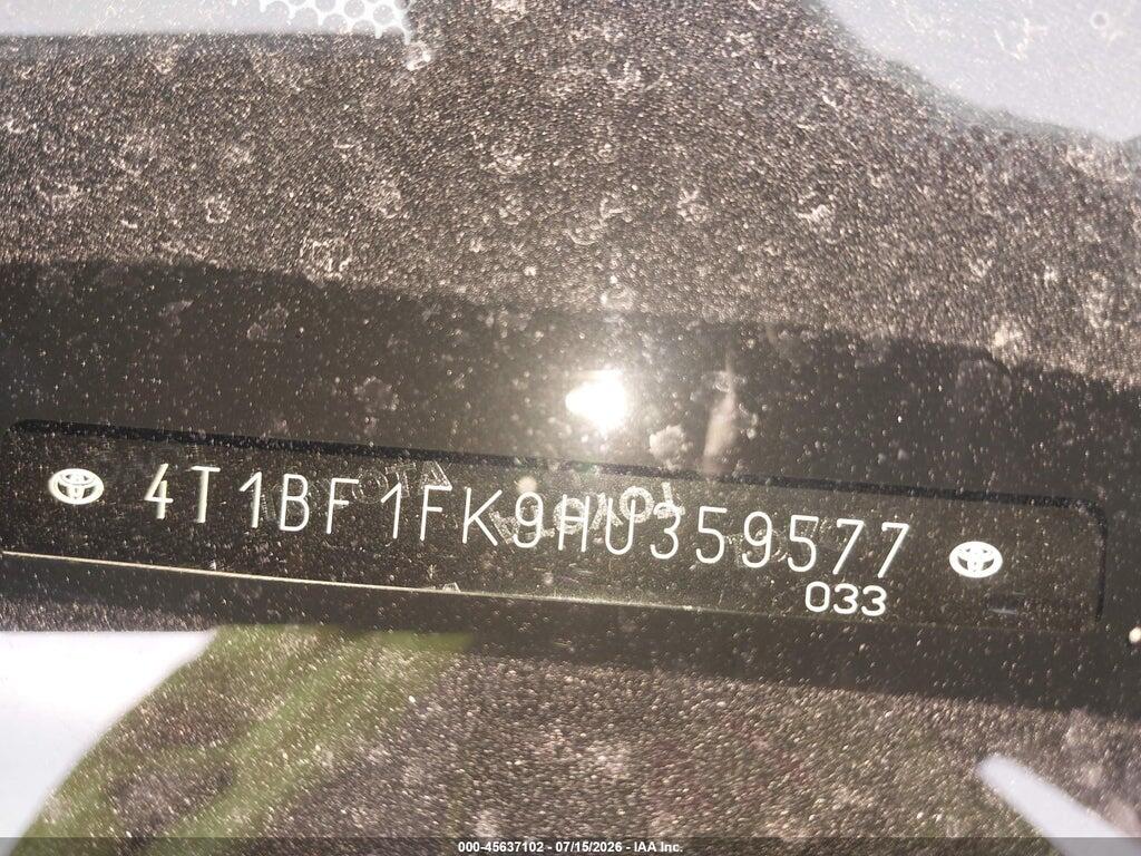 4T1BF1FK9HU359577 2017 TOYOTA CAMRY photo no. 9