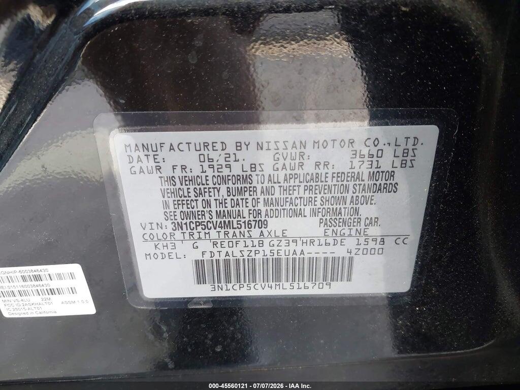 3N1CP5CV4ML516709 2021 NISSAN KICKS photo no. 9