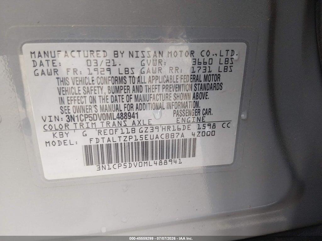 3N1CP5DV0ML488941 2021 NISSAN KICKS photo no. 9