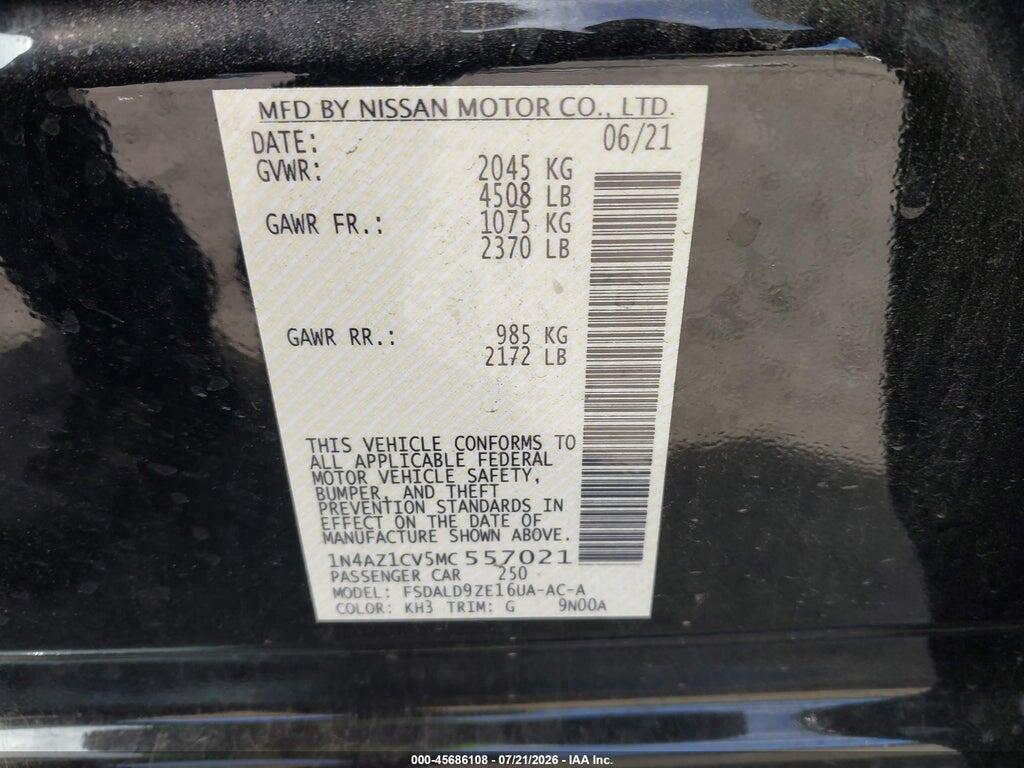 1N4AZ1CV5MC557021 2021 NISSAN LEAF photo no. 9