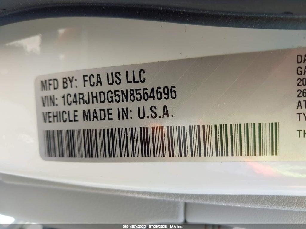 1C4RJHDG5N8564696 2022 JEEP GRAND CHEROKEE photo no. 9